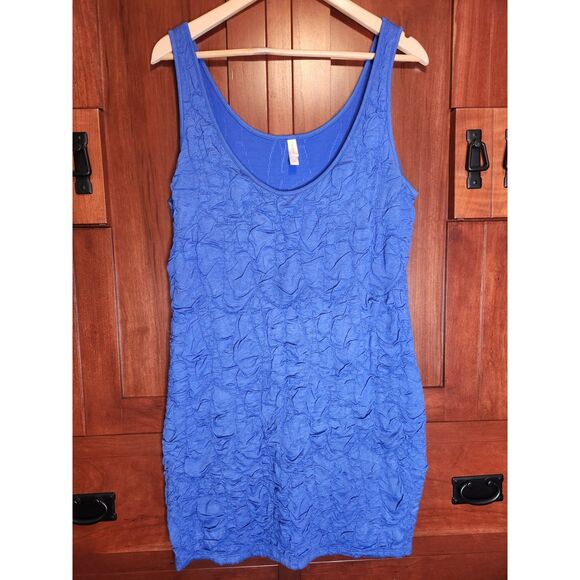 Xhilaration Dresses & Skirts - xhilaration Vibrant Blue Puckered Textured Fabric Tank Mini Dress Size XXL
